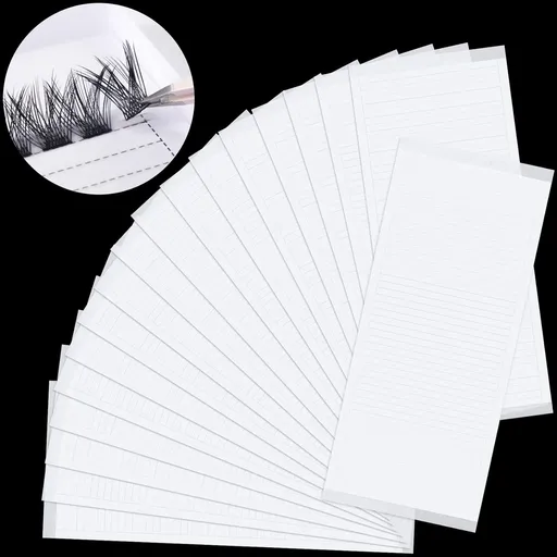 False Eyelash Fans Paper Tape 1000pcs, Double Sided Adhesive Eyelash Fan Tape Holder Sticky Lash Strip, Eyelash Extensions Storage Tape Fast Fan Tapes