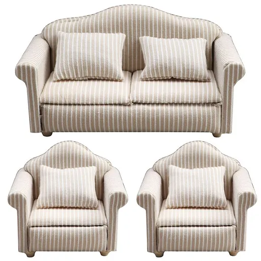 Dollhouse Couch 1:12 Scale Dollhouse Sofa Hand Crafted High Simulation Miniature Sofa for Dollhouse Accessories