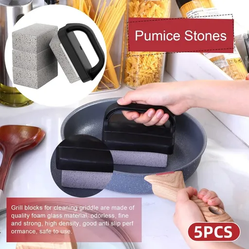 5pcs Teppanyaki Grill Cleaning Brush Set BBQ Cleaning Grill Net Scrubber Tool