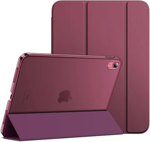 iPad Case Slim Stand Hard Back Cover Auto Wake Sleep Function 11th 10th Generation Burgundy