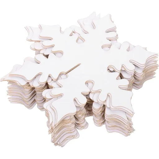 50pcs White Place Cards Paper Table Name Cards for Weddings, Snowflake Hollow Design, Table Number and Seating Markers, Birthday Party or Ceremony Use, White Paper