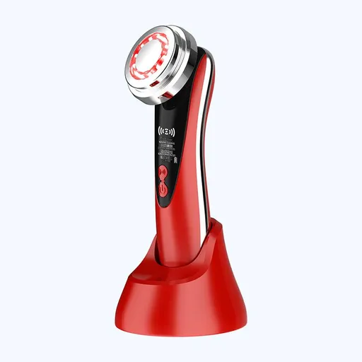 4-in-1 Facial Beauty Device - LED Light Therapy, Warm Lifting, Ion Cleansing & Eye Care(red)