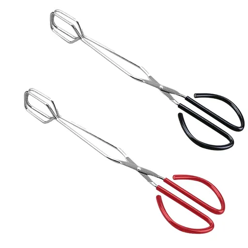 Stainless Steel Scissor Tongs,12-Inch Long Handle Barbecue Grilling Tongs for Cooking