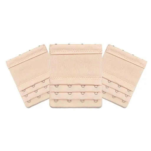 3 Hooks Underwear Extension Bra Buckle Bra Extender Hook Brassiere Strap - Beige