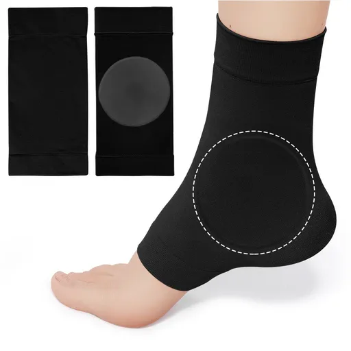 Elasticated Malleolar Sleeve with Two Gel Pads for Ankle Bone Cushioning & Protector, Great for Running, 2 Pair