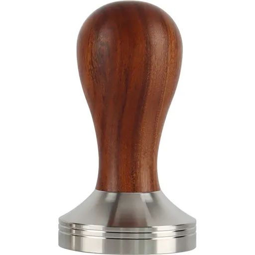 Coffee Tamper 58 mm Espresso Tamper Calibrated 58mm Tamper Coffee Machine Accessorie Wood handle and Food - Safe Stainless Steel base.（Thread base）