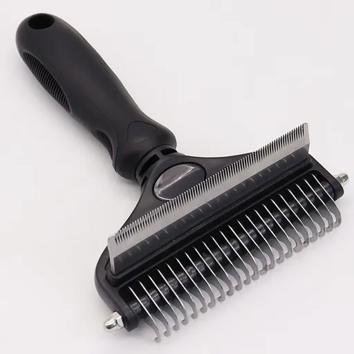 Pet Hair Remover Brush Double-Sided Pet Brush Pet Grooming Tool Dog Brush Cat - Black - Size Large -91 teeth