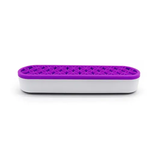 Silicone Makeup Organizer Cosmetic Storage Box Lipstick Brush Holder Desktop Box - Purple