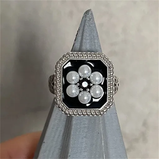 JZ0285 Textured Matte | Retro Silver Matte Open Ring | Christmas Soft Texture Gift | Tarnish Resistant Adjustable Matte Finish Women's Casual Ring
