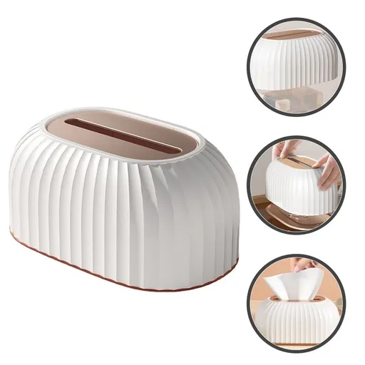 Desktop Tissue Holder White Paper Towel Dispenser for Car Cafe and Restaurant Use