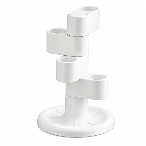 360 Rotating Toothbrush Holder - Vertical Layered Storage Stand with Anti Slip Base for Electric Toothbrushes and Bathroom Sink Countertop Organiser