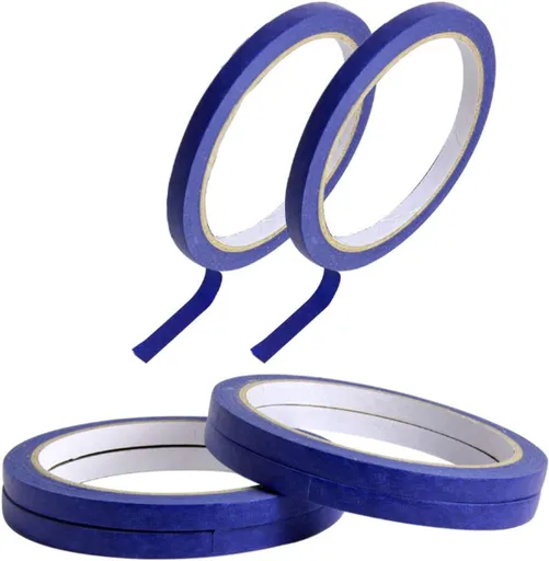 Masking Tape - 6 Pieces - 5mm Wide - 20m - Blue - Professional Masking Tape for Straight Paint Edges - Tape for Precision Painting & DIY Projects - Self-Adhesive - Easy to Remove - for Painting, Airbrushing, Art