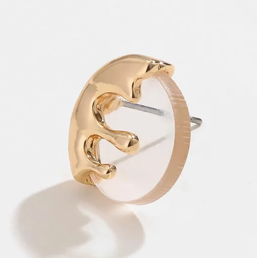Women's Gold Studs Earrings Gift - Gold Plated Personality Big Studs Earring, Hypoallergenic Ear Rings for Sensitive Ear