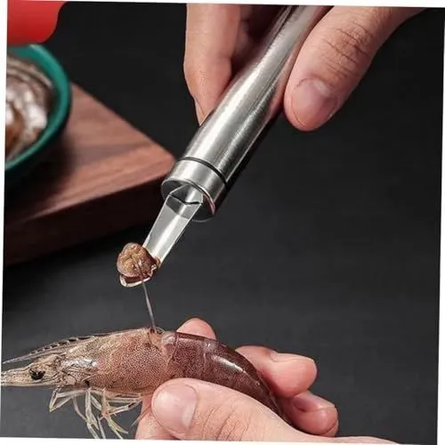 2 Pcs Stainless Steel Shrimp Deveiner Tool Core Remover Multi-function Kitchen Gadget for Longan Lychee