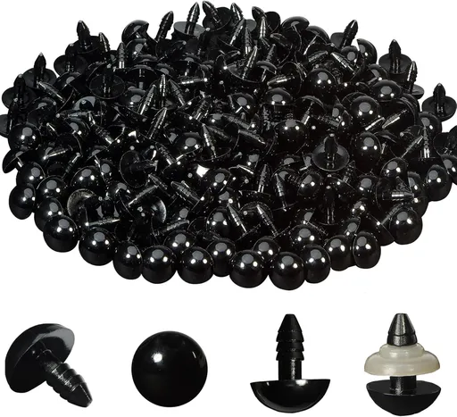 320pcs Include 160pcs 12mm Black Plastic Safety Eyes Crafts Safety Eyes with 160pcs Washers for Amigurumi Crochet Bears Stuffed Animals Doll Making
