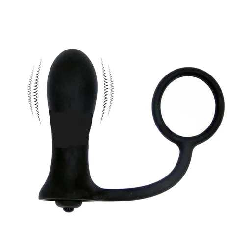 House Of Dasein Anal Vibrator Cock Ring Testicle Male Prostate Massager - Black - Model E