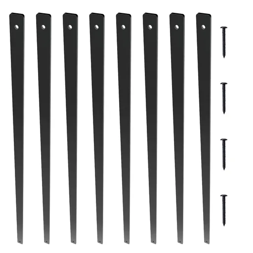 Staircase Metal Balusters, 32.28"x1"x0.2" Flat Aluminum Alloy Decorative Banister Spindles, 51 Pack Deck Baluster with Screws, Classic Hollow Deck Railing Satin Black Powder Coated for Porch