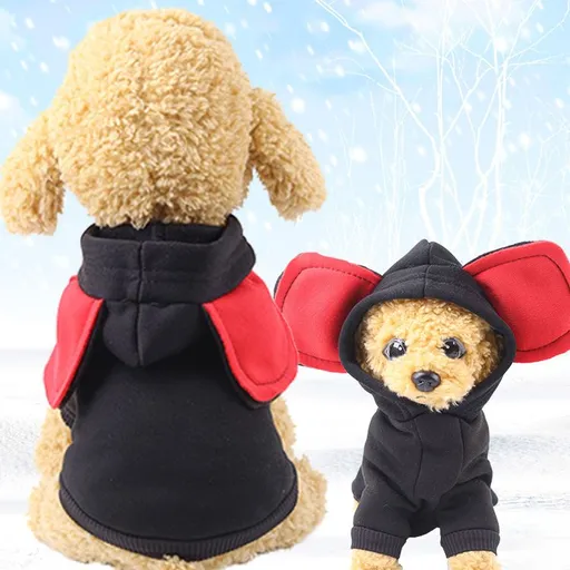 Shine Cartoon Cat Sweatshirt Pet Clothing Japanese big ears sweater black L (bust 42CM recommended weight 3.00 kg-4.00 kg