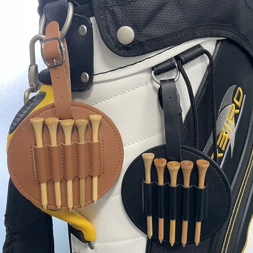 2 Color Leather Golf Tees Holder Round Golf Tees Storage Bags Golf Bag Belt Clip for Golf Bag portable