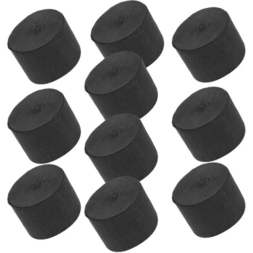 10pcs Crepe Paper Streamers Black for Birthday Party and Events Boho Decorative Texture Paper Build Easy Installation Lively Atmosphere Gatherings