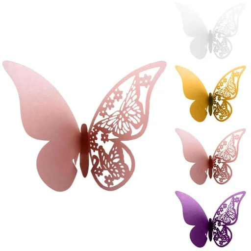 40pcs Butterfly Hanging Glass Cards - Wedding Decoration - Creative White 40pcs