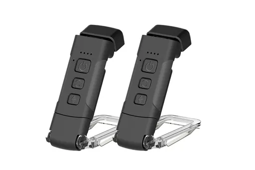2Pcs USB Rechargeable Book Light Bookmark Lamp with 3 Colors and 5 Brightness-Black