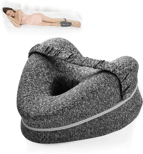 Orthopedic Knee Pillow - Knee Pillow for Bed - Ergonomic Leg Pillow - Side Sleeper Pillow - Knee Pillow for Side Sleepers - Lap Pillow - With Elastic Band - Posture Correction - Relieve Back Pain/Hip Complaints/Osteoarthritis - Heart Shape - Memory F