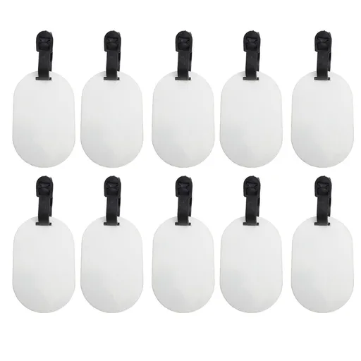 10pcs Sublimation Luggage Tag White MDF Double Sided Printable Eye Catching Blank Baggage Tags for DIY Travel Suitcase Bags A3