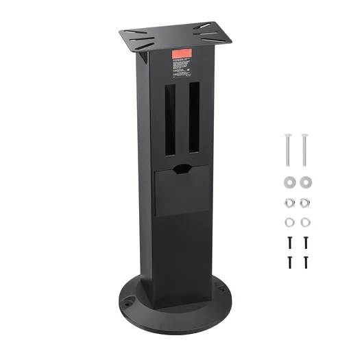 Bench Grinder Stand, Heavy-Duty Grinder and Vise Floor Pedestal with 28 x 17 cm Mounting Plate, Grinding Wheel Storage Compartments & Cast Iron Base, Compatible with Most Bench Grinders