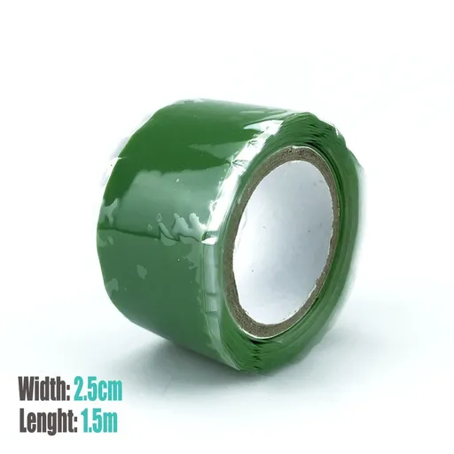 Self-Fusing Silicone Repair Tape for Waterproof Sealing of Pipe Joints, Faucets, Hoses and Plumbing Leaks, Multi-Color Resealable Roll (Green)