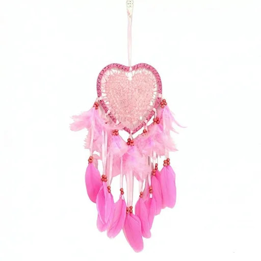 Christmas Lights，Fashion Handmade LED Light Dream Catcher with Feather Love Heart Dream Catcher Night Light Home Bedside