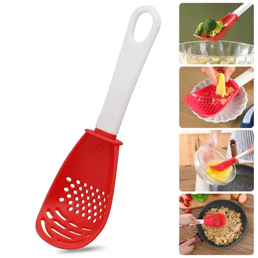 Multifunctional cooking gadgets, 6 in 1 cooking utensils Slotted Spoon, 356°F Heat Resistant kitchen gadgets, Egg Separator