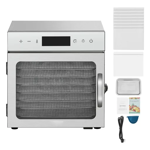 Food Dehydrator Machine, 8 Stainless Steel Trays, 400W Electric Food Dryer with Adjustable Temperature & 24-Hour Timer, Freeze Dryer for Jerky, Meat, Fruit, Vegetables, Herbs, Dog Treats