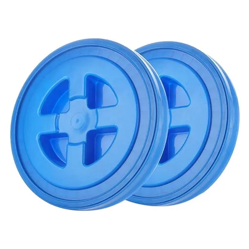2 Pieces 5 Gallon Leak-Proof Bucket Lid Plastic Storage Buckets Screw Seal Lids Screw Pail Lid Pet Food Storage Blue