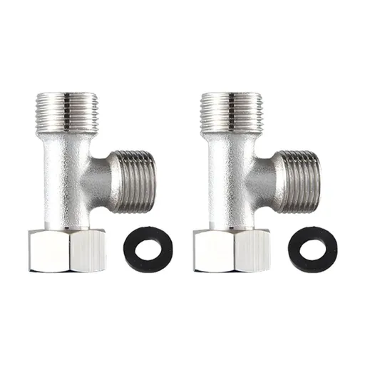 2Pack 3/8 Inch Copper T Shape Water Valves Fitting Water Distribution Tees Valves Durability Tees Connector For Sink And Dishwasher Installation