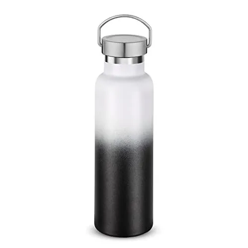 20 Ounce Vacuum Insulated Double Wall Travel Bottle with Leak Proof Lid of Handle,Metal Reusable Standard Mouth Flask Thermoses