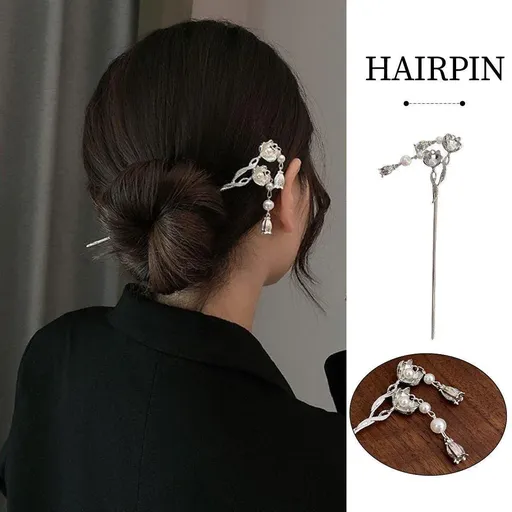 Chinese Style Double Lotus Hairpin Hanfu Headdress Elegant Accessories