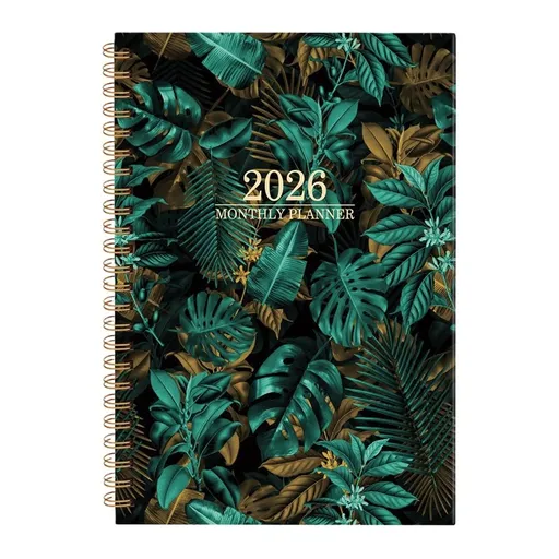 2026 Flower Print Planner Twin Coil Binding Planner Weekly Monthly Journal for Daily Scheduling Note Taking 6.5x8.5Inch