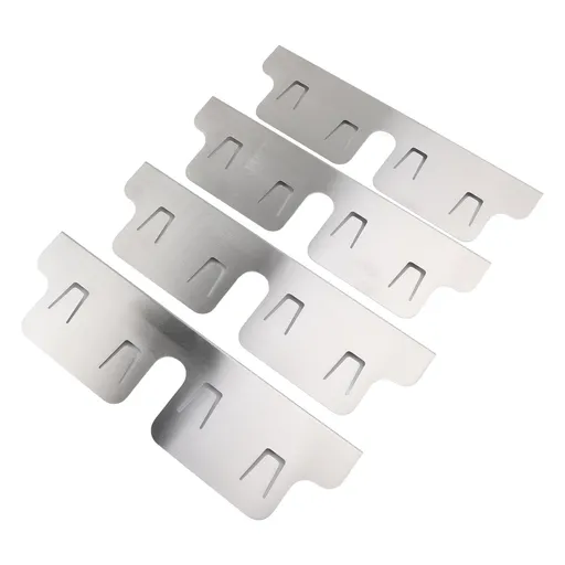 4PCS Stainless Steel Stove Counter Gaps Cover Heatproof Adjustable 35 to 70CM Stove Gaps Guards Range Trim Kit for Kitchen Silver
