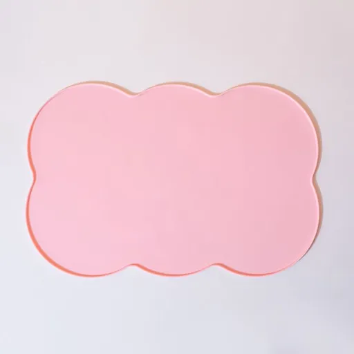 3-Piece Pink Silicone Placemat Set Cloud Shape Non-Slip Heat Resistant Kids Dining Mat