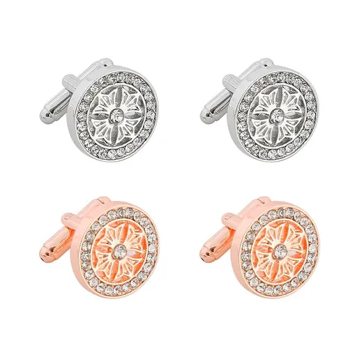 Mens With Crystal Decor, Fashion Cufflinks For Men, French Shirts Cufflinks For Tuxedos,Business,Wedding,Holiday Gifts （2pcs）