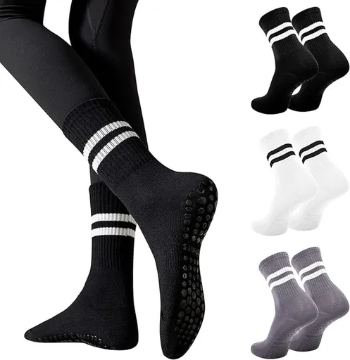Non-slip Socks for Women Yoga Socks Size Large Black