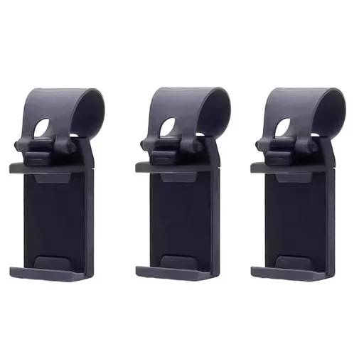 Steering Wheel Phone Mount Black（Pack of 3）- ABS Plastic Car Phone Holder with Silicone Grip, Universal 4-6 Inch Smartphone Clip for Navigation, Hands-Free Driving Accessory