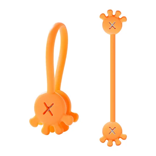 School Supplies Twisted Wire Organizer Black, 10Pcs Cable Cable Clips Cable Organizers Reusable Silicone Cords Organizers Multipurpose Silicone Magnet Ties for Home School Orange