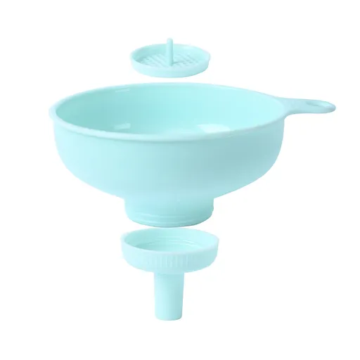 Wide Mouth Kitchen Funnel With Detachable Spouts And Strainers Plastic Cooking Canning Funnel For Filling Small Bottles Wide