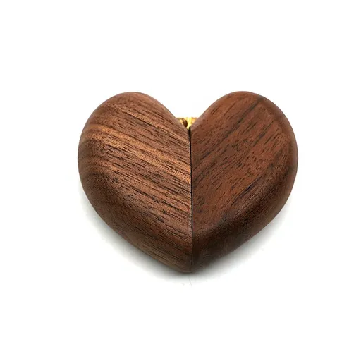 Heart Shaped Slim Secret Engagement Ring Box Wooden Pocket Sized Discreet for Wedding Ceremony Engagement Proposal Ring Bearer Ideas