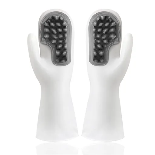 Cleaning Brush Dishwashing Gloves PVC Thickened for Kitchen Housework Tools SuppliesDouble Gray