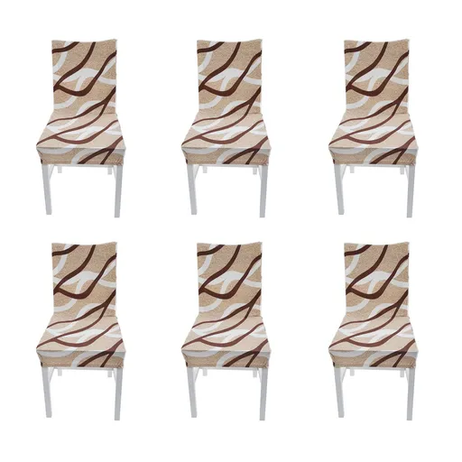 6PCS High Elasticity Chair Cover Removable Washable Dustproof Home Hotel Dining Chair CoversType 2