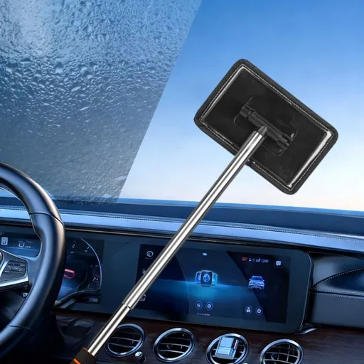 Telescopic Car Window Cleaner with Extendable Aluminum Handle and Microfiber Head for Removing Dust Condensation and Water Streaks Removable Washable Pad Comfortable
