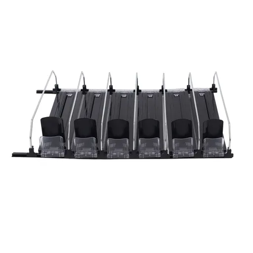 Automatic Drink Pusher Glide Width Adjustable Simple Operation Labor Space Saving Black Self Pushing Can Organizer for Fridge 38cm / 15in
